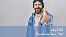  Presentation with wool - PPT theme enhanced with young-hispanic-man-with-tattoos background and a  colored foreground