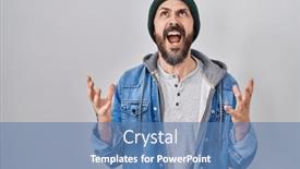  Presentation with yelling - Slide deck enhanced with young-hispanic-man-with-tattoos background and a  colored foreground