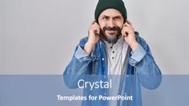  Presentation with noise - PPT theme consisting of young-hispanic-man-with-tattoos background and a teal colored foreground