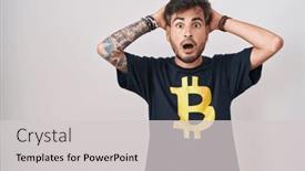  Presentation with bitcoin - Theme consisting of young-hispanic-man-with-tattoos and a light gray colored foreground
