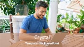  Presentation with hispanic heritage culture - PPT theme consisting of young-hispanic-man-working-using background and a coral colored foreground