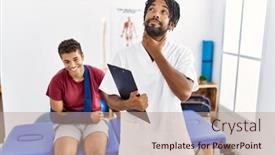  Presentation with sore throat - Presentation theme with young-hispanic-man-working background and a coral colored foreground