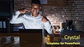  Presentation with dental office - Slides consisting of young-hispanic-man-working background and a wine colored foreground