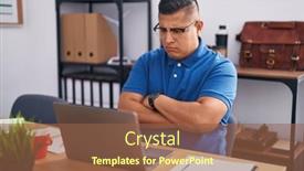  Presentation with office - Presentation theme enhanced with young-hispanic-man-working background and a  colored foreground