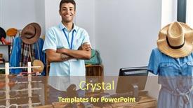  Presentation with retail - Presentation with young-hispanic-man-working background and a  colored foreground