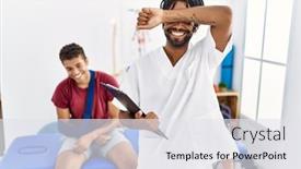  Presentation with face pain - Slide set having young-hispanic-man-working background and a white colored foreground