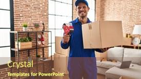  Presentation with moving - Presentation theme with young-hispanic-man-working and a  colored foreground