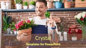  Presentation with young plant - PPT theme with young-hispanic-man-working background and a  colored foreground