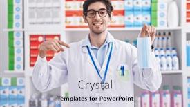  Presentation with plant extracts pharmacy - PPT layouts with young-hispanic-man-working background and a lemonade colored foreground