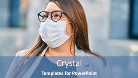  Presentation with mask - Cool new slide deck with young-hispanic-plus-size-businesswoman backdrop and a teal colored foreground