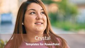  Presentation with park - Presentation theme featuring young-hispanic-plus-size-woman background and a tawny brown colored foreground