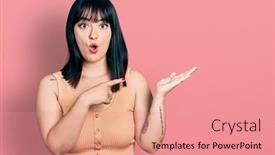  Presentation with fear - Presentation design featuring young-hispanic-plus-size-woman background and a  colored foreground