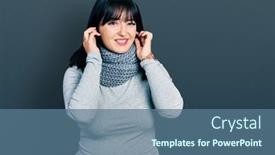  Presentation with deaf - PPT layouts enhanced with young-hispanic-plus-size-woman background and a ocean colored foreground