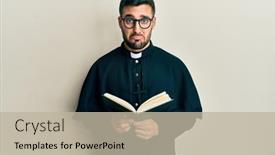  Presentation with bible all things work together for good - Cool new presentation design with young-hispanic-priest-man-holding backdrop and a mint green colored foreground
