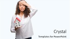  Presentation with shame - PPT layouts with young hispanic real state agent background and a sky blue colored foreground