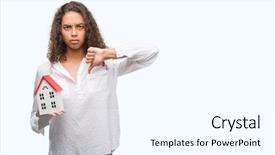  Presentation with negative - Presentation theme enhanced with young hispanic real state agent background and a  colored foreground