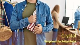  Presentation with clothes - Slides having young-hispanic-robber-man-stealing background and a tawny brown colored foreground