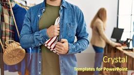  Presentation with clothes - PPT theme having young-hispanic-robber-man-stealing background and a tawny brown colored foreground