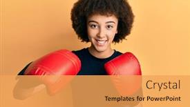  Presentation with boxing - Slide deck having young-hispanic-sporty-girl-using background and a yellow colored foreground