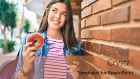  Presentation with student - Slides consisting of young-hispanic-student-girl-smiling background and a red colored foreground