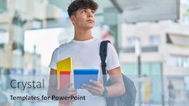  Presentation with student - Slide set featuring young-hispanic-teenager-student-using background and a  colored foreground