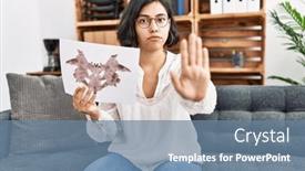  Presentation with defense - PPT theme enhanced with young-hispanic-therapist-woman-holding background and a seafoam green colored foreground