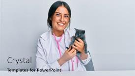  Presentation with veterinary - Beautiful slide deck featuring young-hispanic-veterinary-girl-examining backdrop and a lemonade colored foreground