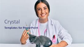  Presentation with veterinary - Theme with young-hispanic-veterinary-girl-smiling background and a lemonade colored foreground