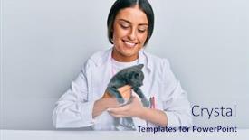  Presentation with veterinary - Amazing presentation theme having young-hispanic-veterinary-girl-smiling backdrop and a lemonade colored foreground