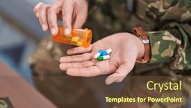  Presentation with army - Theme featuring young-hispanic-woman-army-soldier background and a tawny brown colored foreground