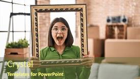  Presentation with anger - Presentation theme having young-hispanic-woman-at-new background and a tawny brown colored foreground