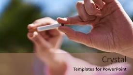  Presentation with cigarette - Slide deck enhanced with young-hispanic-woman-breaking-cigarette background and a coral colored foreground