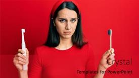  Presentation with normal - Presentation design having young-hispanic-woman-choosing-electric background and a crimson colored foreground