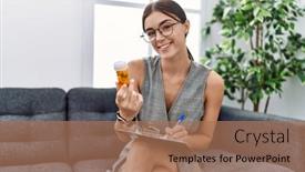  Presentation with psychiatry - PPT layouts having young-hispanic-woman-doing-psychiatry background and a coral colored foreground