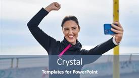  Presentation with strong - Slide deck enhanced with young-hispanic-woman-doing-strong background and a  colored foreground