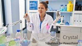  Presentation with oil extraction - Slides having young-hispanic-woman-doing-weed background and a light gray colored foreground