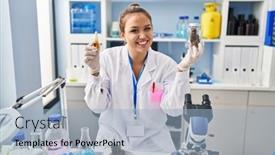  Presentation with oil extraction - Slide set consisting of young-hispanic-woman-doing-weed background and a light blue colored foreground