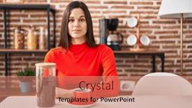  Presentation with attitude - Slide set featuring young-hispanic-woman-drinking-coffee background and a coral colored foreground