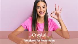  Presentation with cheesecake - Cool new PPT layouts with young-hispanic-woman-eating-cheesecake backdrop and a coral colored foreground