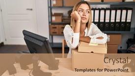  Presentation with ecommerce - Slides consisting of young-hispanic-woman-ecommerce-business background and a coral colored foreground