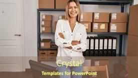  Presentation with ecommerce - PPT theme consisting of young-hispanic-woman-ecommerce-business background and a violet colored foreground