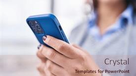  Presentation with executive - Presentation design consisting of young-hispanic-woman-executive-using background and a coral colored foreground