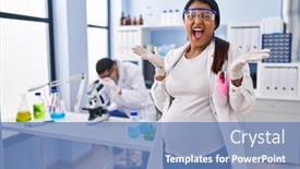  Presentation with baby smile - Theme having young-hispanic-woman-expecting background and a teal colored foreground