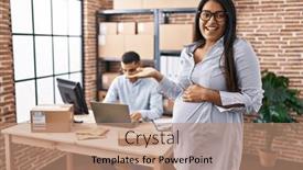  Presentation with baby smile - Theme enhanced with young-hispanic-woman-expecting background and a  colored foreground