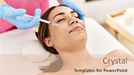  Presentation with anti aging - Presentation with young-hispanic-woman-having-anti background and a lemonade colored foreground