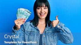  Presentation with ringgit malaysia - Presentation design having young-hispanic-woman-holding-50 background and a teal colored foreground