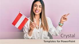  Presentation with hispanic - Presentation theme enhanced with young-hispanic-woman-holding-austria background and a lemonade colored foreground