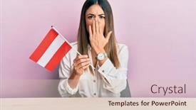  Presentation with hispanic - PPT theme enhanced with young-hispanic-woman-holding-austria background and a lemonade colored foreground