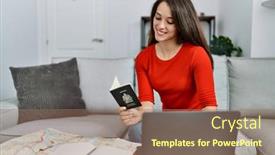  Presentation with canada map - Slide deck featuring young-hispanic-woman-holding-canada background and a  colored foreground