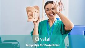  Presentation with cervical - Slide deck with young-hispanic-woman-holding-cervical background and a teal colored foreground